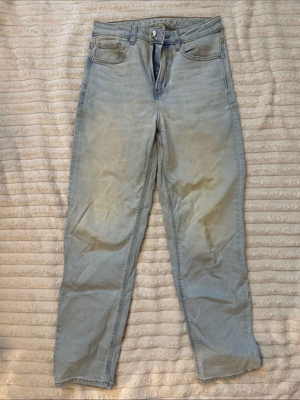American Eagle Outfitters Faded Light Blue Straight Leg Jeans